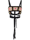 Alanui Take It Easy Crocheted Cotton-blend Bralette In Black
