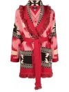 Alanui Pink Cashmere Blend Icon Jacquard Cardigan In Pink