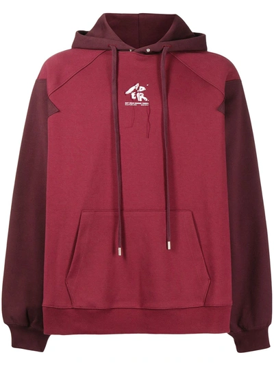 Ader Error Sculpture Logo-print Jersey Hoodie In Red