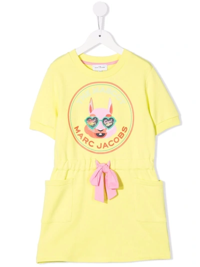 The Marc Jacobs Kids' Mascot Logo Sweat Dress Yellow