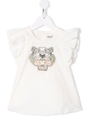 KENZO EMBROIDERED TIGER HEAD T-SHIRT DRESS