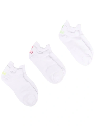 Polo Ralph Lauren Logo-embroidered Trainer Socks In White