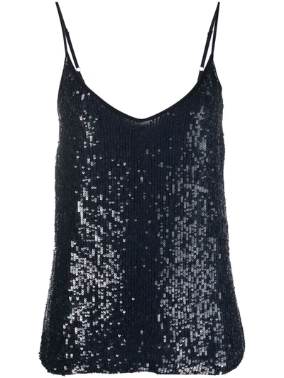 P.a.r.o.s.h Sequined Sleeveless Tank Top In Blue