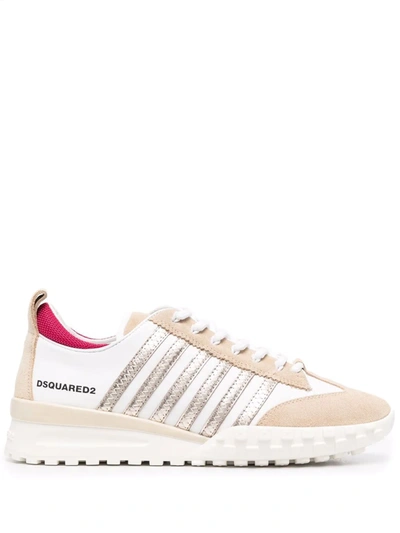Dsquared2 Contrast-panel Low-top Sneakers In White