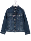 Dsquared2 Embroidered-logo Denim Jacket In Blue