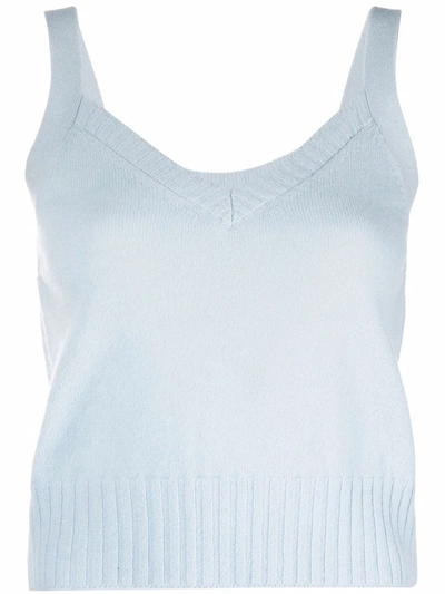 P.a.r.o.s.h Cashmere Knit Tank Top In Blue