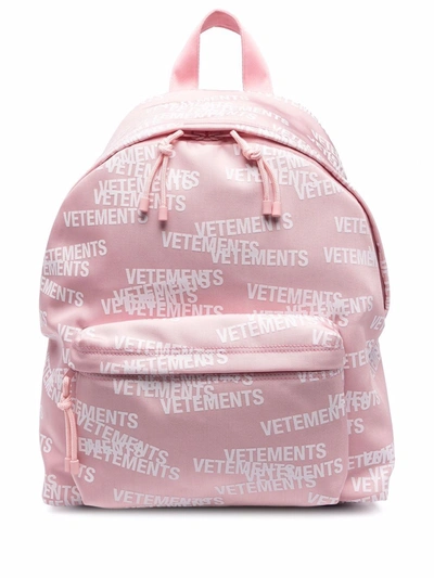 Vetements All.over Logo Backpack In Pink