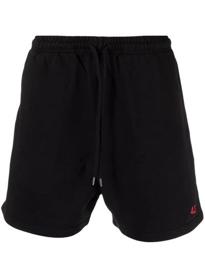 424 Double-hem Cotton Track Shorts In Black