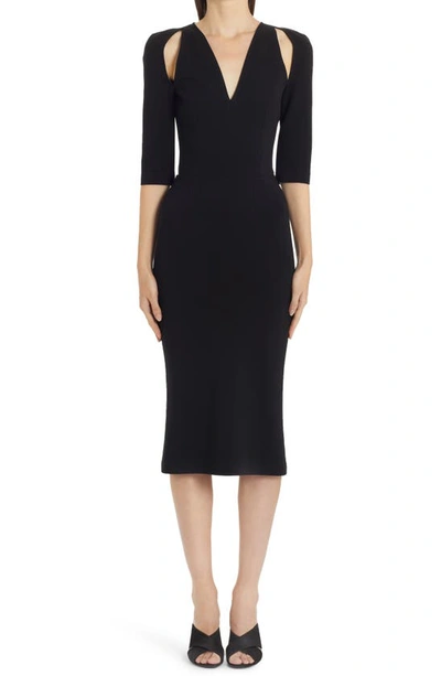 Dolce & Gabbana Jersey Calf-length Dress With Cut-outs In Black