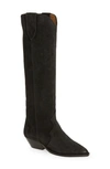 Isabel Marant Sayla Suede Knee-high Boot In Faded Black