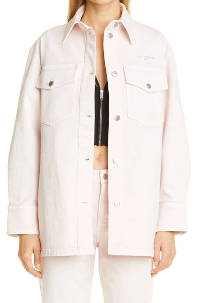 Stella Mccartney Oversize Jacket In Stretch Cotton Denim In Pink