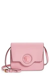 Versace La Medusa Leather Shoulder Bag In Baby Pink- Gold