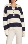 BODEN RUGBY STRIPE COTTON SWEATER