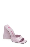 Attico Pink Leather Devon Heeled Sandals In Pastel Pink