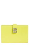 Givenchy Medium 4g Leather Bifold Wallet In Fluo Yellow