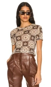 Nanushka Yareli Recycled Mesh Jersey T-shirt In Brown