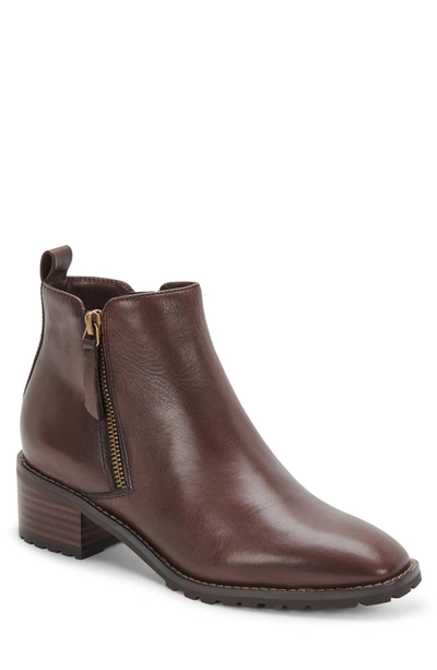 Blondo Samara Waterproof Leather Bootie In Brown Leather