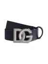 Dolce & Gabbana Dg-logo Buckle Belt In Blue