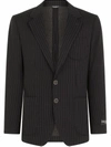 Dolce & Gabbana Pinstripe-pattern Single-breasted Blazer In Black