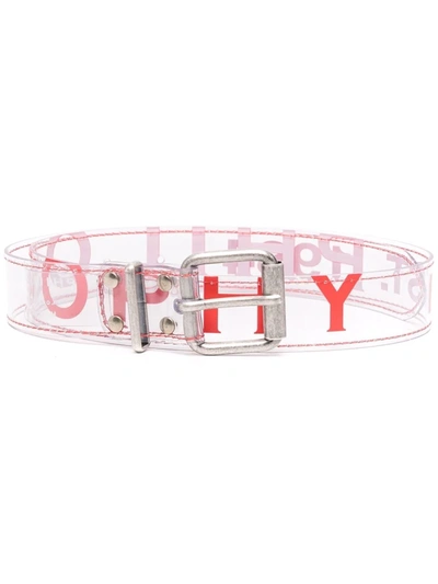 Philosophy Di Lorenzo Serafini Transparent Logo-print Belt In Neutrals