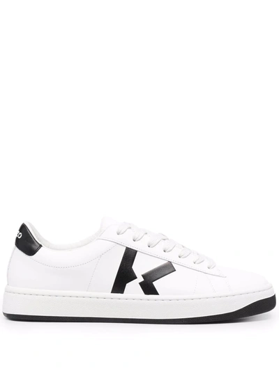 Kenzo Men's Kourt Leather Low-top Sneakers In White