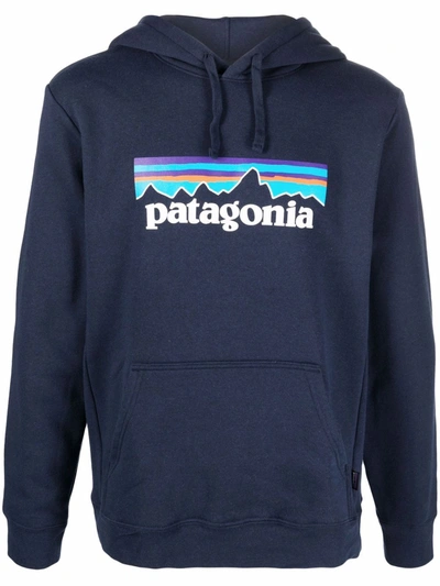 Patagonia Logo-print Hoodie In Blue