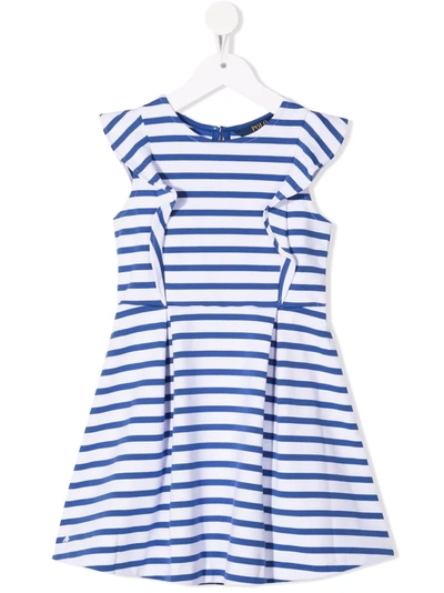 Polo Ralph Lauren Kids' Striped Sleeveless Dress In Blue