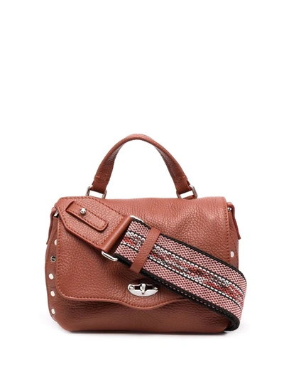 Zanellato Baby Postina Leather Top Handle Bag In Terra Di Siena