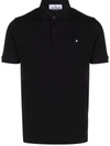 Stone Island Embroidered Logo Polo Shirt In Black