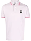 Stone Island Rose Quartz Short Sleeve Polo Shirt In Pink