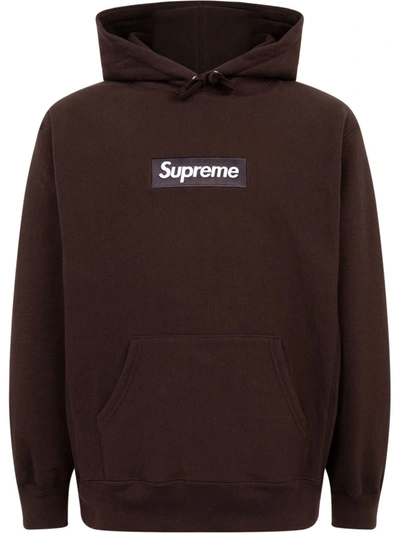 Supreme Box Logo Hoodie In Brown