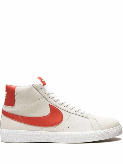 Nike Sb Zoom Blazer Mid Skate Shoes In Summit White,summit White,summit White,university Red