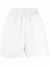 Red Valentino Butterfly Cut-out Taffeta Shorts In White