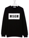 Msgm Teen Block Logo-print Sweatshirt In Black