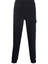 C.p. Company Lens-detailed Cotton Track Pants In Blue
