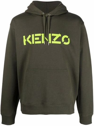Kenzo Logo-print Cotton Hoodie In Green