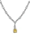 CZ BY KENNETH JAY LANE WOMEN'S LOOK OF REAL BRASS & CUBIC ZIRCONIA DROP NECKLACE