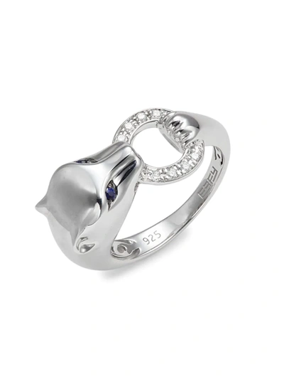 Effy Women's Sterling Silver, Sapphire & Diamond Ring