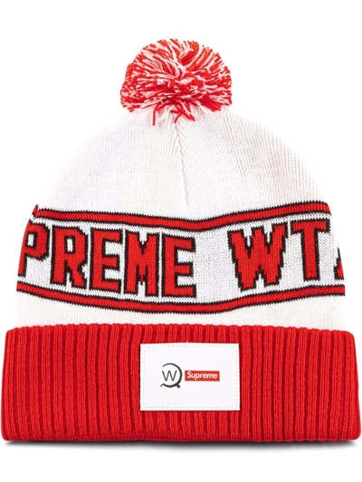 Supreme X Wtaps Beanie In Weiss