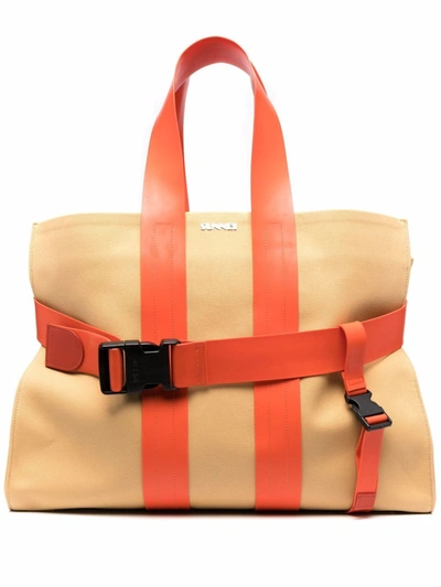 Sunnei Parallelepipedo Messenger Bag In Nude