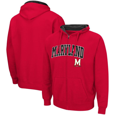 Colosseum Men's Scarlet Nebraska Huskers Arch Logo 3.0 Full-zip Hoodie In Red