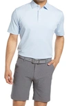Peter Millar Jubilee Stripe Short Sleeve Stretch Jersey Polo In Tropical Blue