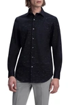 BUGATCHI STRETCH COTTON BUTTON-UP SHIRT