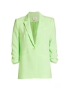 Cinq À Sept Women's Khloe Crepe Ruched Blazer In Bright Mint