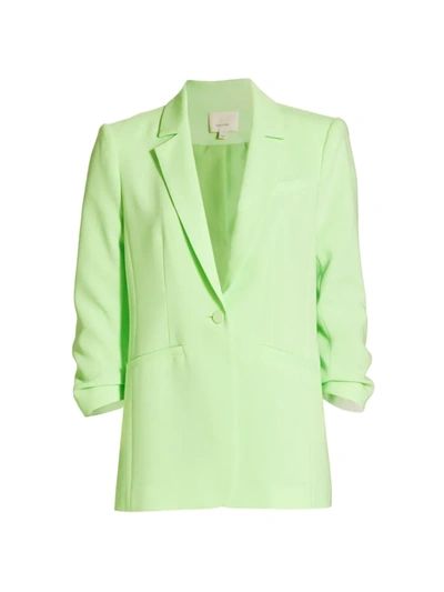 Cinq À Sept Women's Khloe Crepe Ruched Blazer In Bright Mint