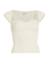 Khaite Ista Stretch Matte Viscose Cap-sleeve Top In Ivory