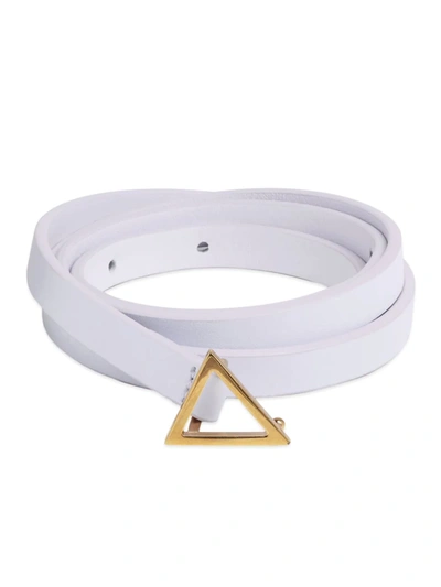 Bottega Veneta Leather Belt W/ Triangle Buckle In Mirth Wash