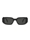 Prada 49mm Rectangle Sunglasses In Black