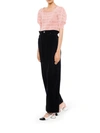 Miu Miu Openwork-knit Cropped Puff-sleeve Top In Nude & Neutrals
