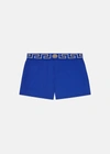 Versace Greca Border Swim Shorts In Blue
